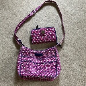 Vera Bradley Pink and Blue Shoulder Bag Set